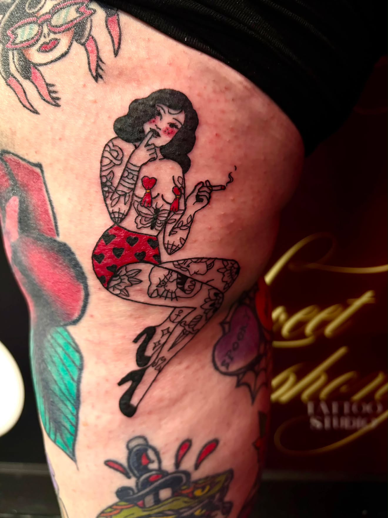 Bold blackwork tattoo by Sarah