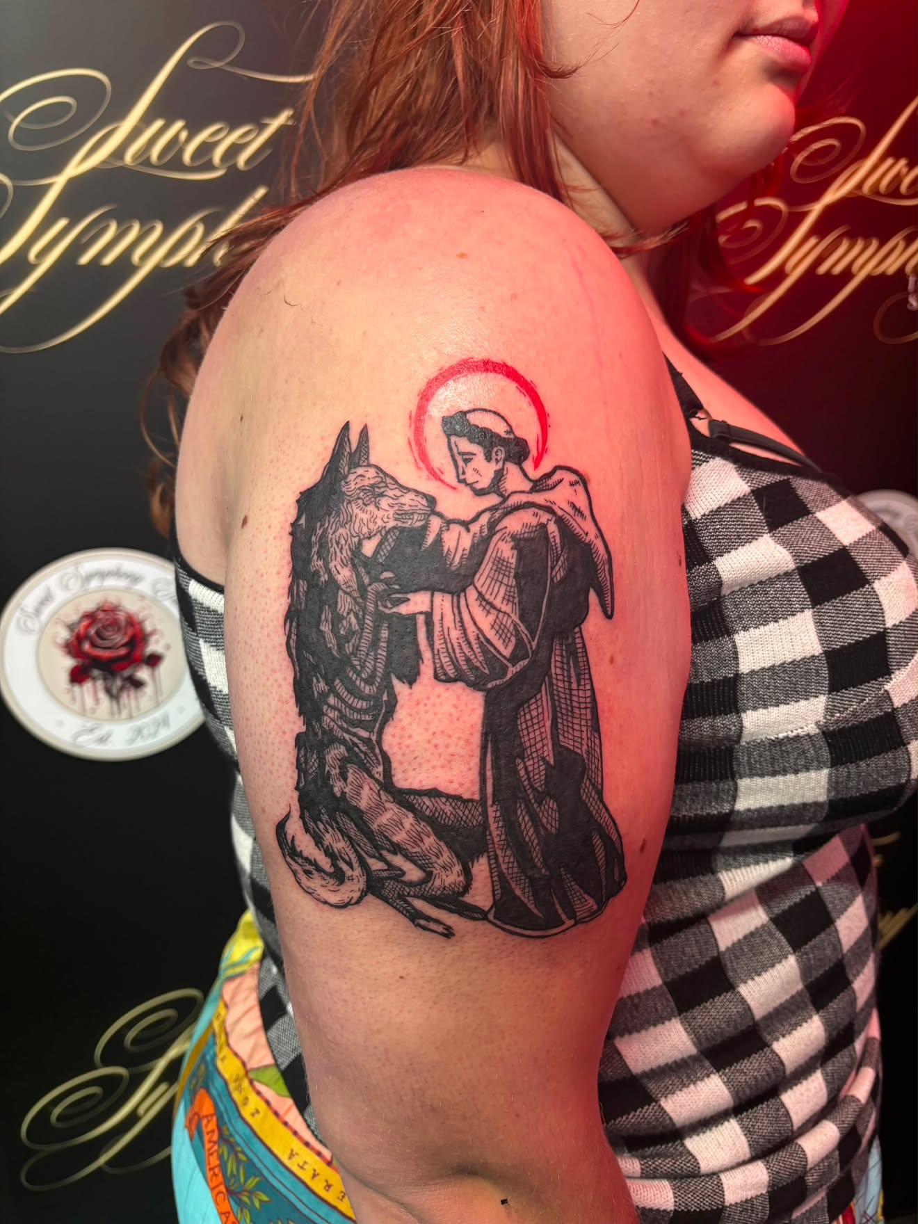 Detailed blackwork tattoo by Sarah